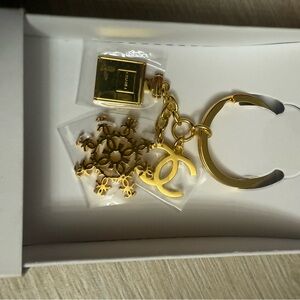 New Chanel beauty gold tone  Keychain Accessory